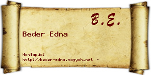 Beder Edna névjegykártya